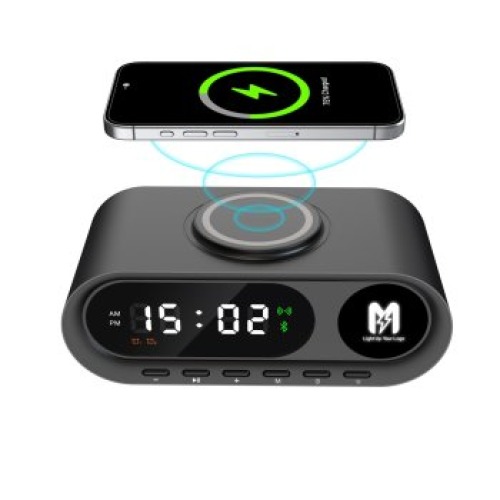  LANSO IŞIKLI SAATLİ WIRELESS CHARGER & SPEAKER